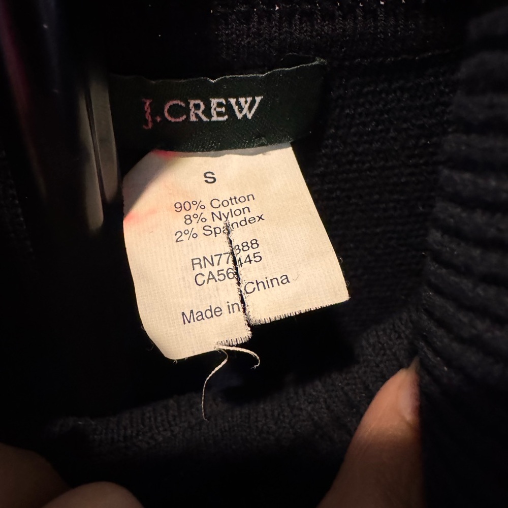 J. Crew Blue and Black Ribbed Turtleneck Sweater Dress - Picture 4 of 6